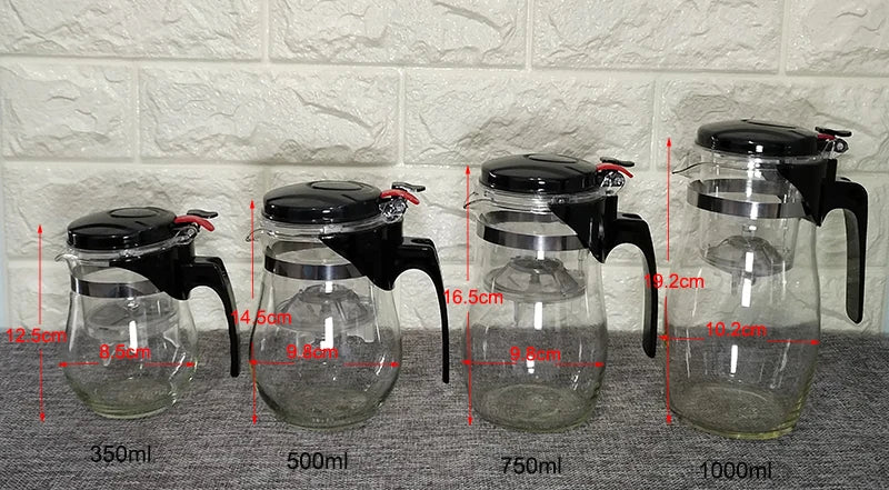 High quality Heat Resistant Glass Tea pot Chinese teaware kung fu Tea Set Puer Kettle Coffee Glass pot Convenient Office TeaPot