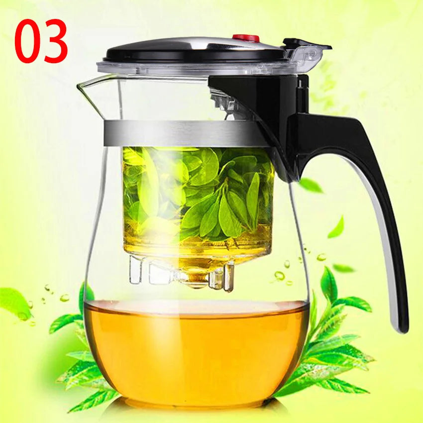 High quality Heat Resistant Glass Tea pot Chinese teaware kung fu Tea Set Puer Kettle Coffee Glass pot Convenient Office TeaPot