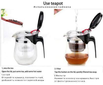 High quality Heat Resistant Glass Tea pot Chinese teaware kung fu Tea Set Puer Kettle Coffee Glass pot Convenient Office TeaPot