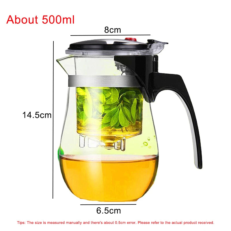 High quality Heat Resistant Glass Tea pot Chinese teaware kung fu Tea Set Puer Kettle Coffee Glass pot Convenient Office TeaPot